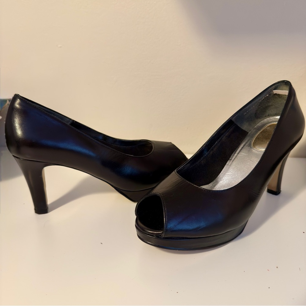 Elegant Black Peep-Toe Heels